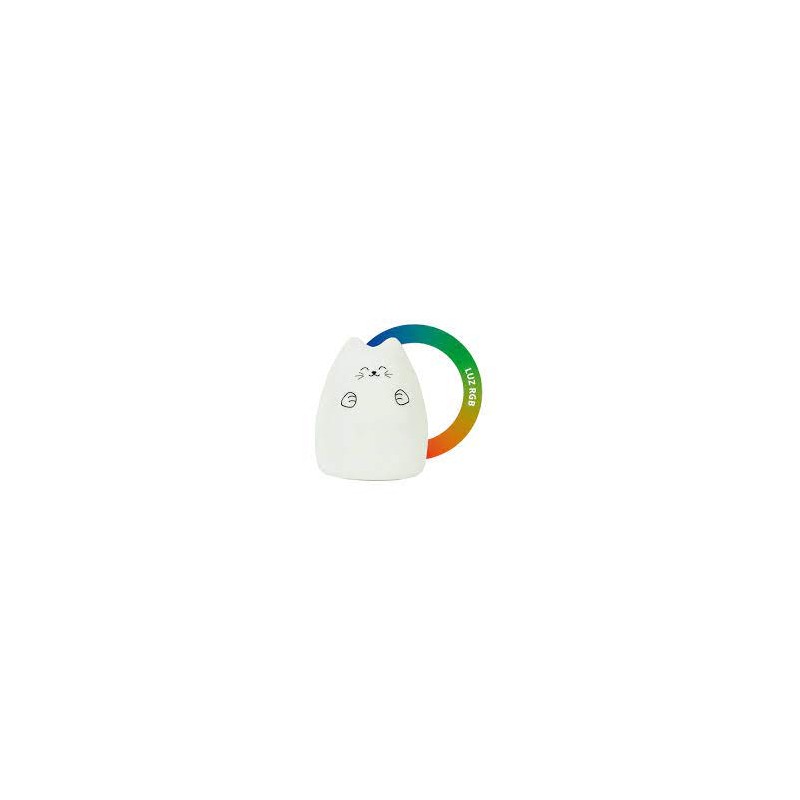 LAMPARA LED INFANTIL GATO BLANCO RGB 51468 PHILCO
