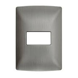 PLACA DE 1 MODULO DE RESINA CON CHASIS QZ4803M1AAC ACERO MX BTICINO