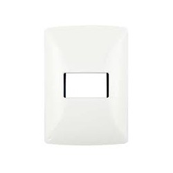 PLACA DE 1 MODULO DE RESINA CON CHASIS QZ4803M1BN BLANCO MX BTICINO