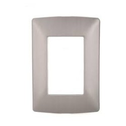 PLACA DE 3 MODULOS DE RESINA CON CHASIS QZ4803M3AAC ACERO MX BTICINO