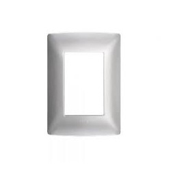 PLACA DE 3 MODULOS DE RESINA CON CHASIS QZ4803M3AAN PLATA MX BTICINO