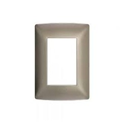 PLACA DE 3 MODULOS DE RESINA CON CHASIS QZ4803M3ATC PERLA MX BTICINO