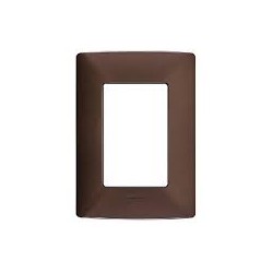 PLACA DE 3 MODULOS DE RESINA CON CHASIS QZ4803M3BCF TABACO MX BTICINO