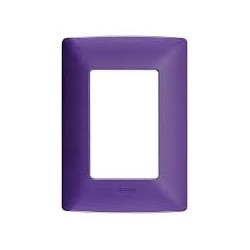 PLACA DE 3 MODULOS DE RESINA CON CHASIS QZ4803M3BLL LAVANDA MX BTICINO