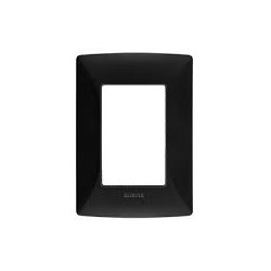 PLACA DE 3 MODULOS DE RESINA CON CHASIS QZ4803M3NR NEGRO MX BTICINO