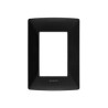 PLACA DE 3 MODULOS DE RESINA CON CHASIS QZ4803M3NR NEGRO MX BTICINO