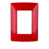 PLACA DE 3 MODULOS DE RESINA CON CHASIS QZ4803M3RO ROJO MX BTICINO