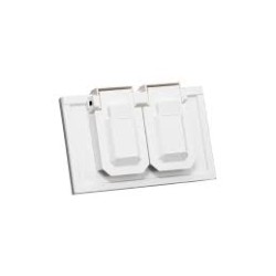 PLACA PARA CONTACTO DUPLEX USO INTEMPERIE COLOR BLANCO LEVITON