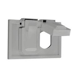 PLACA PARA CONTACTO DUPLEX USO INTEMPERIE COLOR GRIS LEVITON