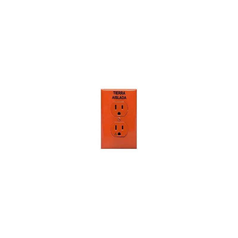 CONTACTO DUPLEX 15A COLOR NARANJA CON PLACA LEVITON