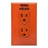 CONTACTO DUPLEX 15A COLOR NARANJA CON PLACA LEVITON